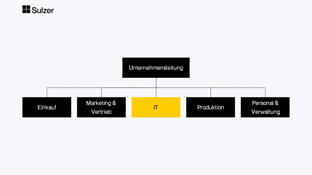 Abbildung 1: Hierarchisch organisierte Unternehmensstruktur (Ausschnitt)
